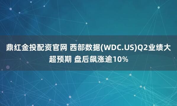 鼎红金投配资官网 西部数据(WDC.US)Q2业绩大超预期 盘后飙涨逾10%