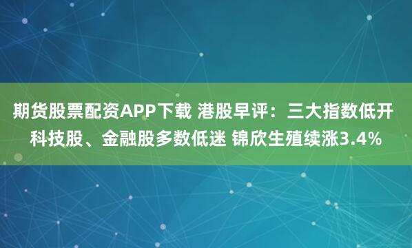 期货股票配资APP下载 港股早评：三大指数低开 科技股、金融股多数低迷 锦欣生殖续涨3.4%